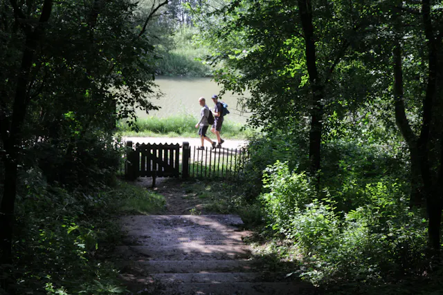 Wandelaars onderlangs de Grebbeberg