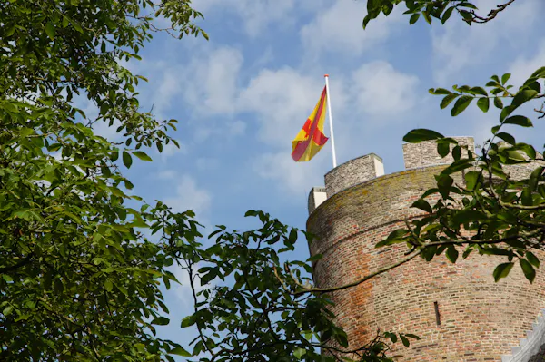 vlag op donjon Kasteel Loenersloot