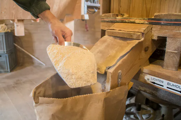 schep met meel in De Nieuwe Molen
