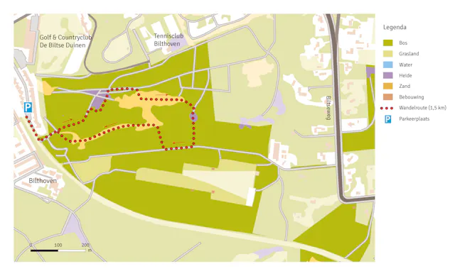 kaart Biltse Duinen