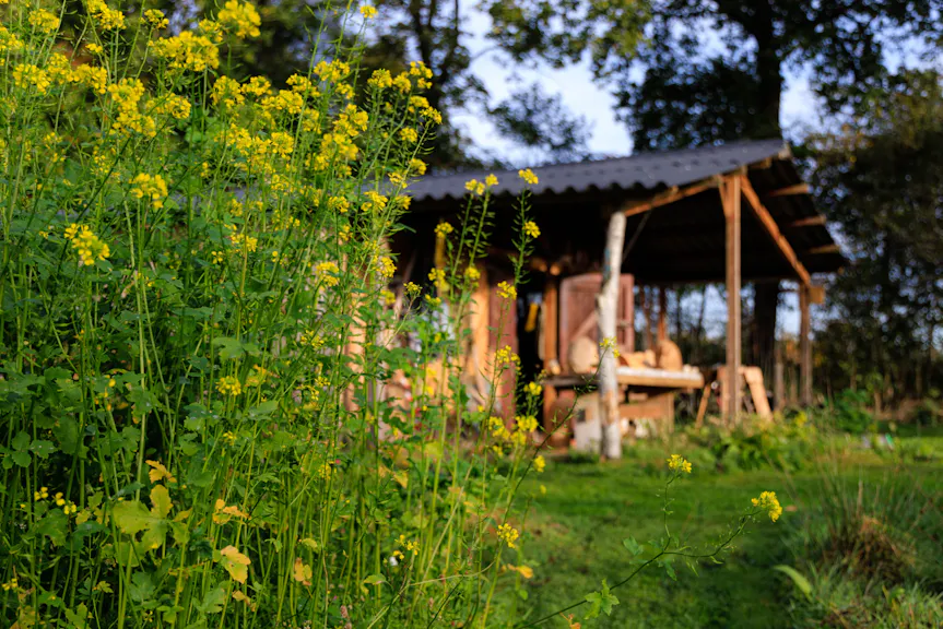 Schuur in moestuin Stoutenburg